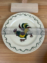 Metlox Poppytrail California Provincial Red Green Rooster Dinner Plate 10"