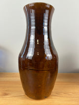 Browns Pottery Arden NC Tall Brown Hand Thrown Pottery Vase 11.5" Tall