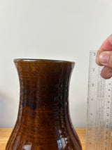 Browns Pottery Arden NC Tall Brown Hand Thrown Pottery Vase 11.5" Tall