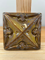 Motawi Tileworks Sullivan 4" X 4" Louis Sullivan Relief Glossy Brown Glaze