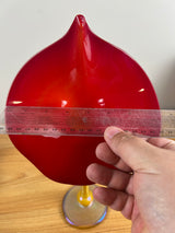 Strini Studio Art Glass Signed Jack in Pulpit Vase Iridescent Gold Red 14"