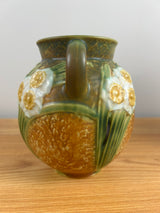 Vintage 1931 Roseville Jonquil Art and Crafts Brown Pottery Ceramic Vase 6.25"