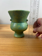 Weller Art Pottery Green 'Frosted Matte' 5.25" Tall Double Handle Vase