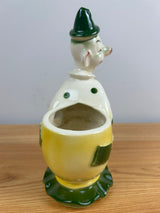Royal Copley Vintage Clown Planter - Yellow And Green Kitschy