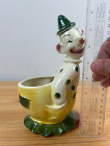 Royal Copley Vintage Clown Planter - Yellow And Green Kitschy