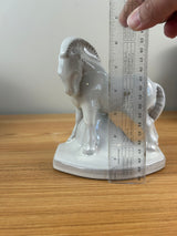 Art Deco Frankoma White Trojan Horse Art Pottery Bookend Gloss Finish 6.5""x6