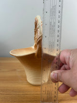 Dryden Originals Vintage Art Pottery Mottled Brown Twist Handle Basket