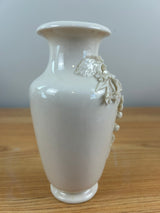 Belleek Art Pottery High Relief Applied Flowers Green Mark Vase 5.25" Tall