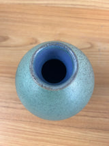 Peter Rose Pottery 6" Urn Bud Vase Mottled Green Signed Stamped
