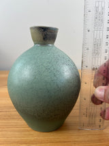 Peter Rose Pottery 6" Urn Bud Vase Mottled Green Signed Stamped