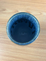 Bill Campbell Art Pottery Chalice Vase 6" Tall Blue & Purple Drip Glaze Signed