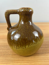 Pigeon Forge Pottery Tennessee Yellow Brown Drip Glaze Jug 4.5" Tall