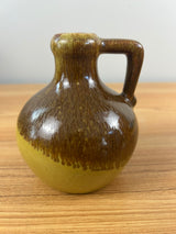 Pigeon Forge Pottery Tennessee Yellow Brown Drip Glaze Jug 4.5" Tall