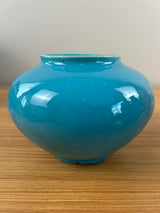 Blue Vase Signed 1930’s Vintage Blue Glazed Art Pottery PH Genter Broadmoor