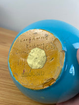 Blue Vase Signed 1930’s Vintage Blue Glazed Art Pottery PH Genter Broadmoor