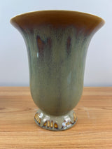 General Ceramics Art Deco Bell shape vase flambe' glaze, tan color 8" Tall
