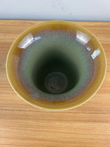 General Ceramics Art Deco Bell shape vase flambe' glaze, tan color 8" Tall