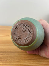 CLAIRVAUX CALIFORNIA STUDIO ART POTTERY GREEN VASE FATHER ANTHONY BELLESORTE 1998