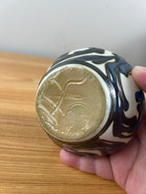 Herman A Kahler 1846-1917 Danish Art Nouveau Pottery Rim Vase Signed Danmark 3.5"