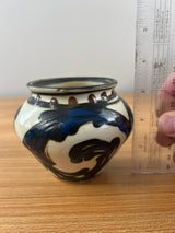 Herman A Kahler 1846-1917 Danish Art Nouveau Pottery Rim Vase Signed Danmark 3.5"