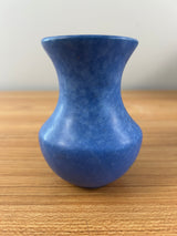 Dickota Art Pottery Blue Mottled Glaze Cabinet Vase 4" Tall