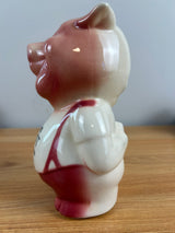 Royal Copley 1950's Vintage Art Pottery Piggy Bank "Always First 1863-1959"