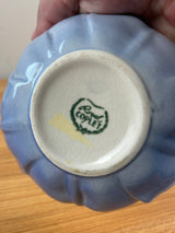 Royal Copley Vintage MCM Blue Bird on Blue & Pink Petal Bowl Planter With Sticker