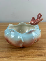 Royal Copley Vintage MCM Blue Bird on Baby Blue & Pink Petal Bowl Planter