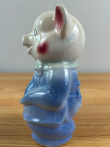 Royal Copely Art Pottery 6" Ceramic Pink Figural Pig Piggy Bank Small Chip