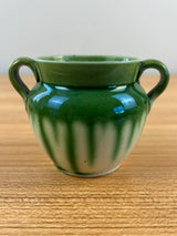Aller Vale England Art pottery Green Drip Glaze Double Handled Vase