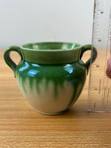 Aller Vale England Art pottery Green Drip Glaze Double Handled Vase