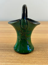 CH Brannam Barnstaple Iridescent Green Art Pottery Basket