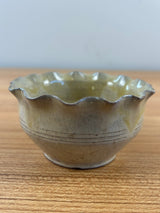 Old Sturbridge Village Pottery Mottle Glazed Ruffle Rim Bowl