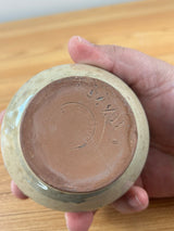 Old Sturbridge Village Pottery Mottle Glazed Ruffle Rim Bowl