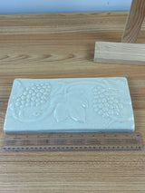 Pewabic Pottery Detroit 12X6" Grapes And Grape Leaves , White Tile 1997