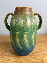 Roseville Falline Blue 1933 Vintage Arts And Crafts Pottery Ceramic Vase 643-6