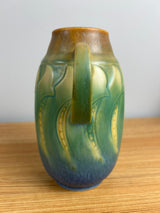 Roseville Falline Blue 1933 Vintage Arts And Crafts Pottery Ceramic Vase 643-6