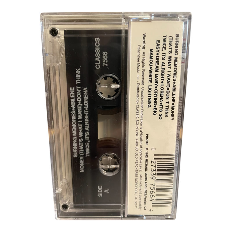 Waylon Jennings Burning Memories (Cassette) 10 Songs 1992