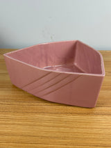 Cookson Pottery 25A USA Triangle Art Deco Bowl Planter Pink 9x3