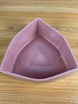 Cookson Pottery 25A USA Triangle Art Deco Bowl Planter Pink 9x3