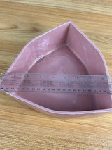 Cookson Pottery 25A USA Triangle Art Deco Bowl Planter Pink 9x3