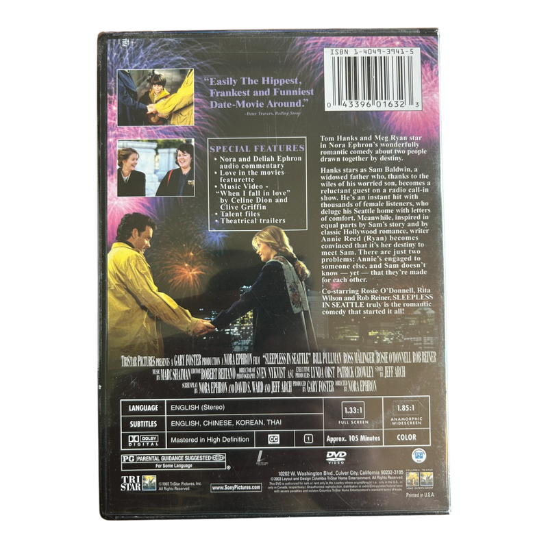 Sleepless in Seattle (DVD, 2003, 10th Anniversary Edition) NEW