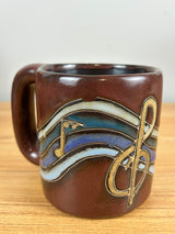 Design by Mara MUSICAL NOTES Mexico Studio Art Pottery Coffee Mug Sheet Music