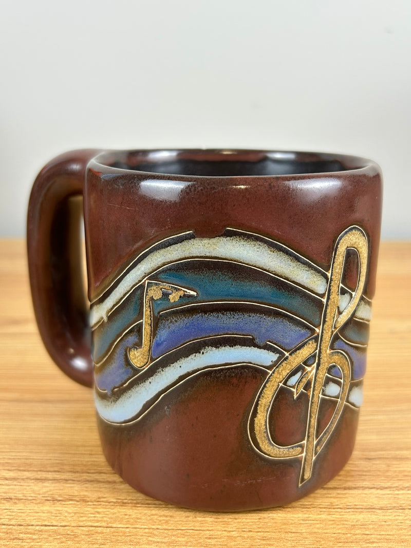 Design by Mara MUSICAL NOTES Mexico Studio Art Pottery Coffee Mug Sheet Music