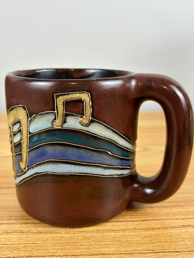 Design by Mara MUSICAL NOTES Mexico Studio Art Pottery Coffee Mug Sheet Music