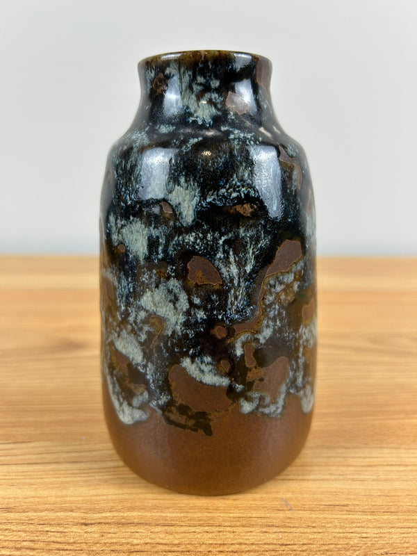 Pottery Craft USA Drip Glaze MCM Pottery Vase Brown, Blue 5.5"