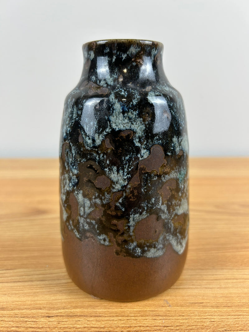 Pottery Craft USA Drip Glaze MCM Pottery Vase Brown, Blue 5.5"