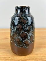 Pottery Craft USA Drip Glaze MCM Pottery Vase Brown, Blue 5.5"