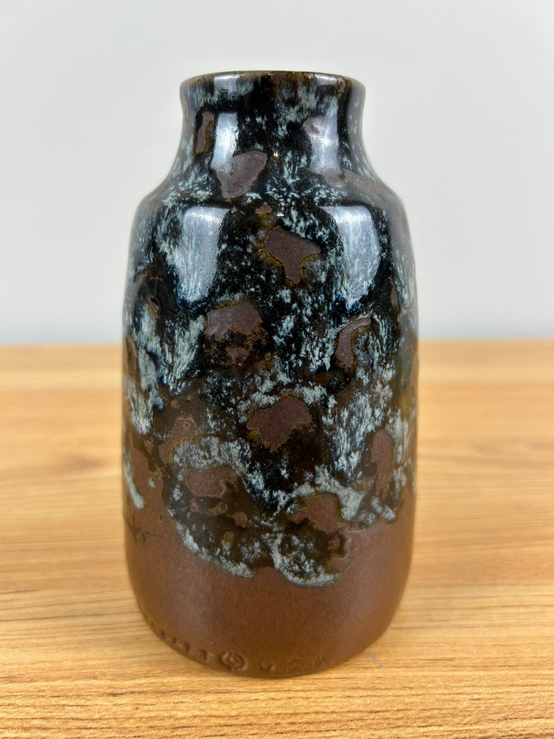 Pottery Craft USA Drip Glaze MCM Pottery Vase Brown, Blue 5.5"