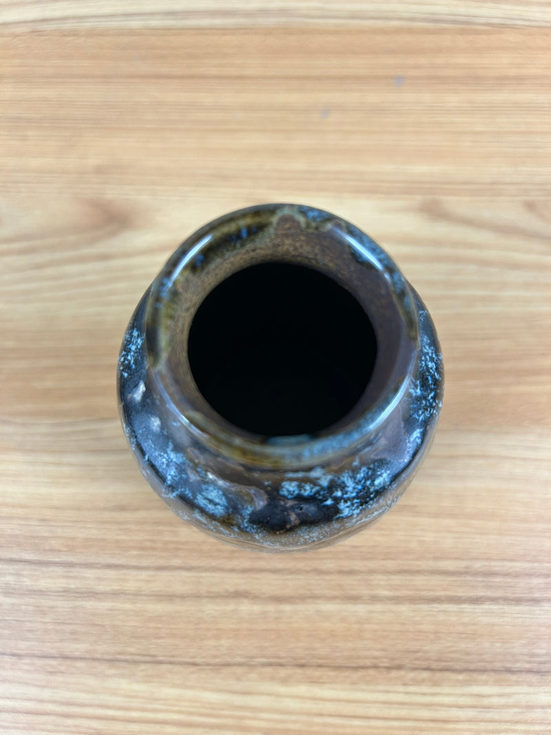 Pottery Craft USA Drip Glaze MCM Pottery Vase Brown, Blue 5.5"